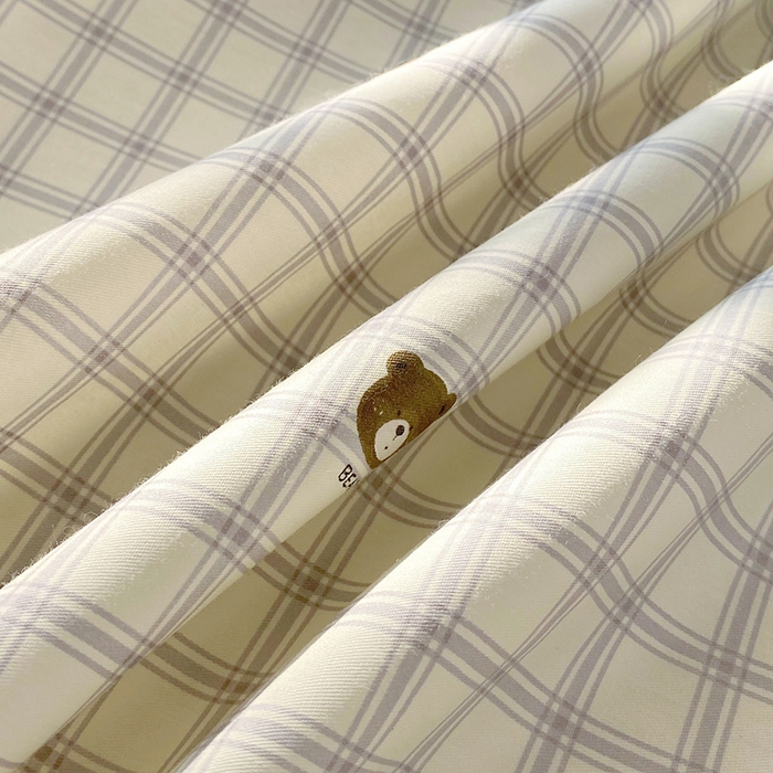 91家纺网 家纺一手货源 找家纺 金丝兔 2026新款纯棉印花四件套系列 格子熊