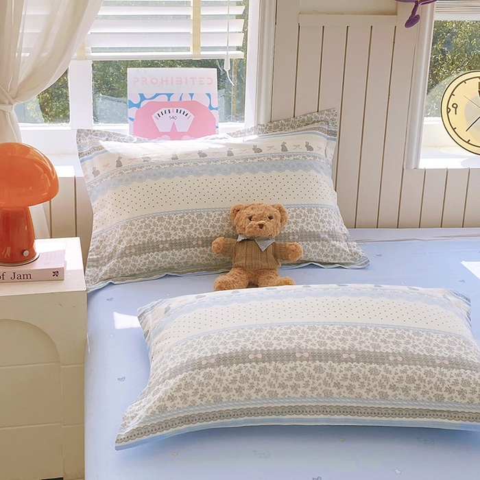 91家纺网 家纺一手货源 找家纺 金丝兔 2026新款纯棉印花四件套系列 海盐兔