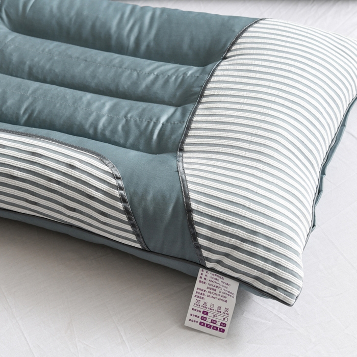 91家纺网 家纺一手货源 找家纺 仁宇枕业 2026新款新品长绒棉决明子磁石枕头枕芯 长绒棉决明子磁石枕-蓝色