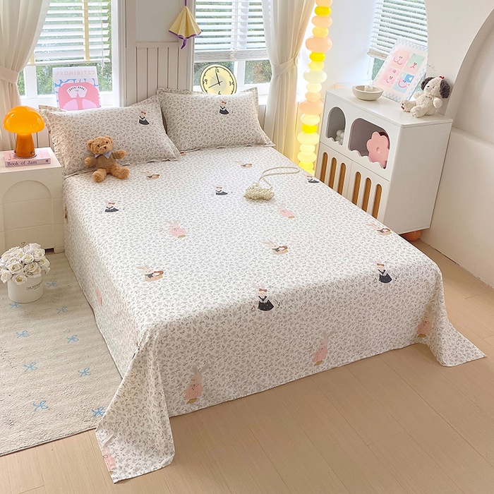 91家纺网 家纺一手货源 找家纺 金丝兔 2026新款纯棉印花四件套系列 吉吉兔