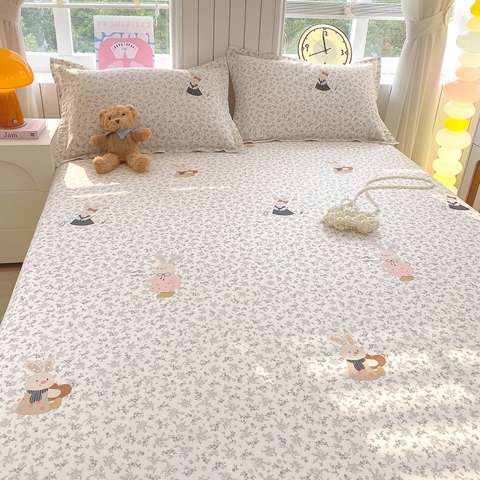 91家纺网 家纺一手货源 找家纺 金丝兔 2026新款纯棉印花四件套系列 吉吉兔