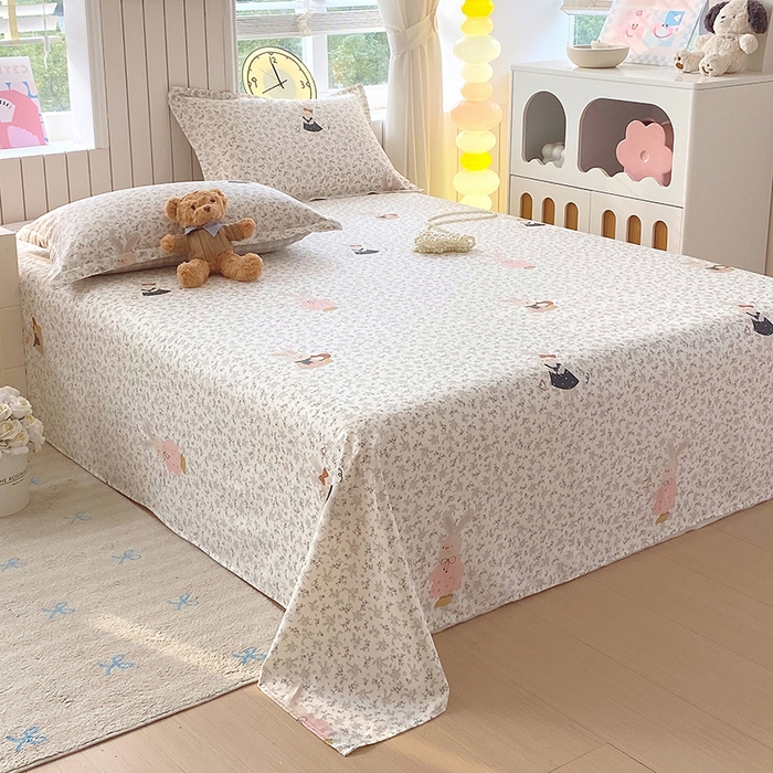 91家纺网 家纺一手货源 找家纺 金丝兔 2026新款纯棉印花四件套系列 吉吉兔