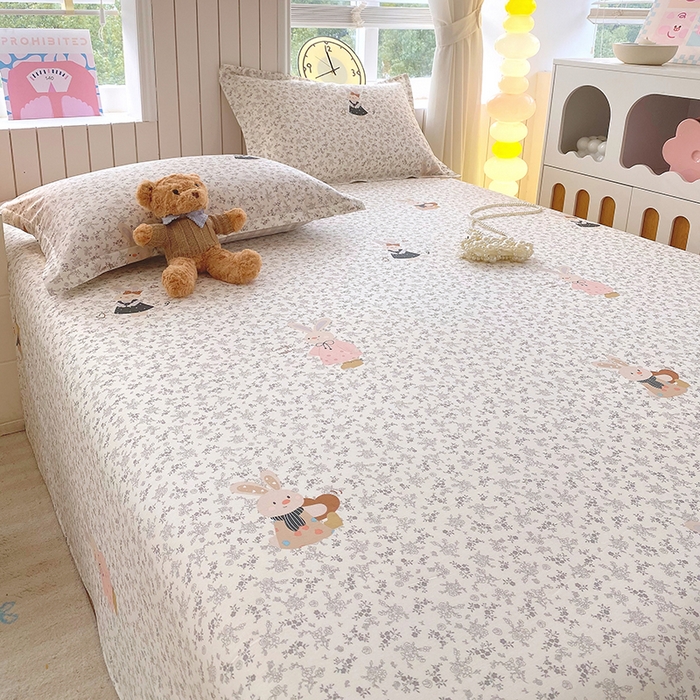 91家纺网 家纺一手货源 找家纺 金丝兔 2026新款纯棉印花四件套系列 吉吉兔