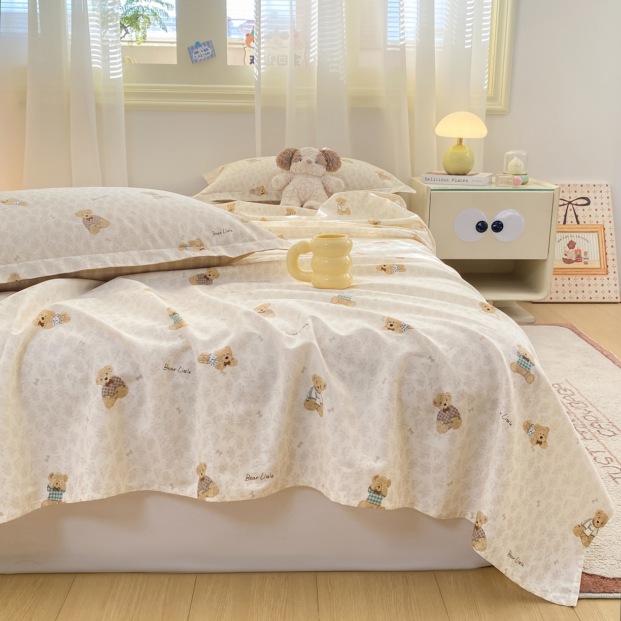 91家纺网 家纺一手货源 找家纺 花梦欣 2026新款全棉印花单品系列-单床单 果酱电台