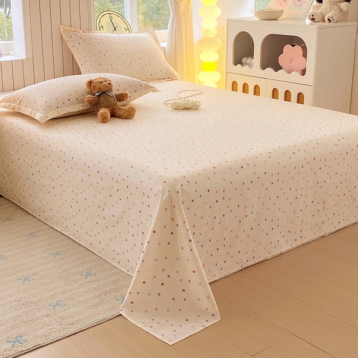 91家纺网 家纺一手货源 找家纺 金丝兔 2026新款纯棉印花四件套系列 奶油波点