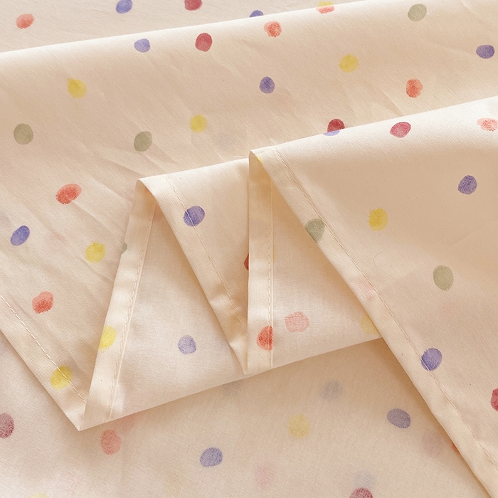 91家纺网 家纺一手货源 找家纺 金丝兔 2026新款纯棉印花四件套系列 奶油波点