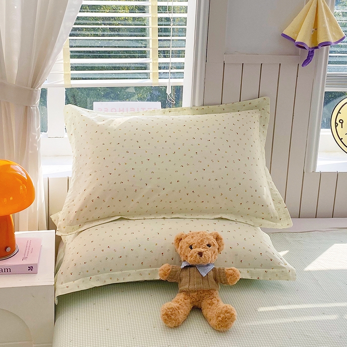 91家纺网 家纺一手货源 找家纺 金丝兔 2026新款纯棉印花四件套系列 泡芙小花