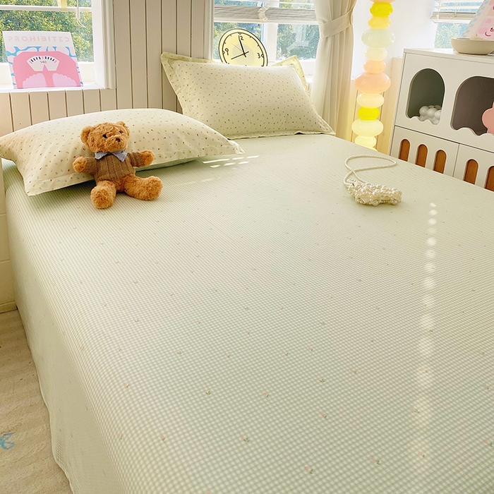 91家纺网 家纺一手货源 找家纺 金丝兔 2026新款纯棉印花四件套系列 泡芙小花