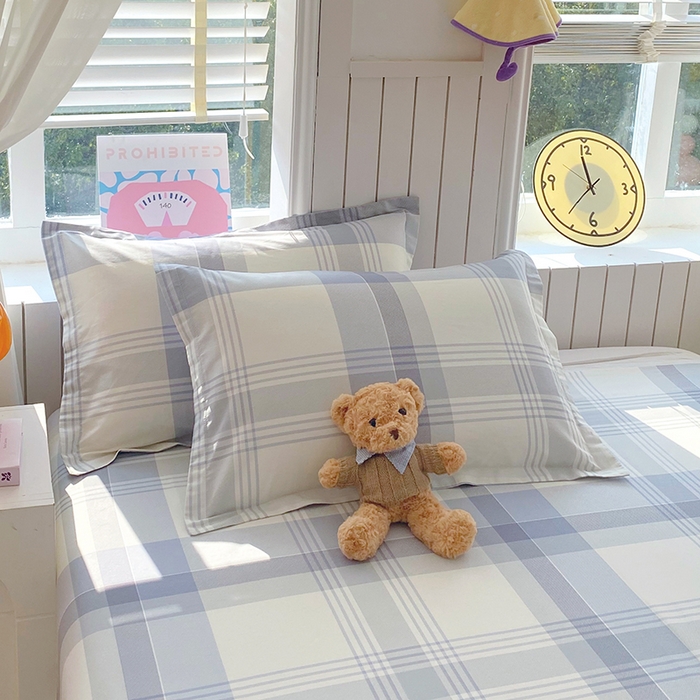 91家纺网 家纺一手货源 找家纺 金丝兔 2026新款纯棉印花四件套系列 浅格念