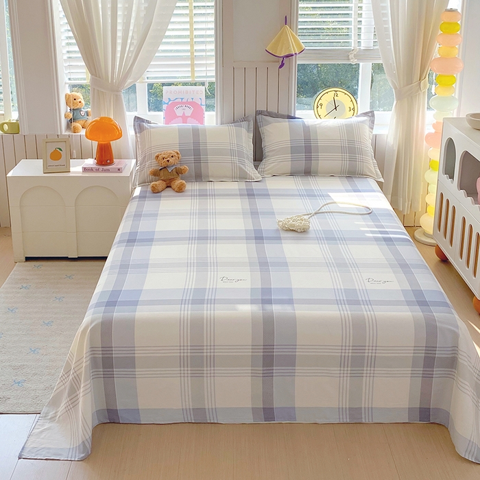 91家纺网 家纺一手货源 找家纺 金丝兔 2026新款纯棉印花四件套系列 浅格念