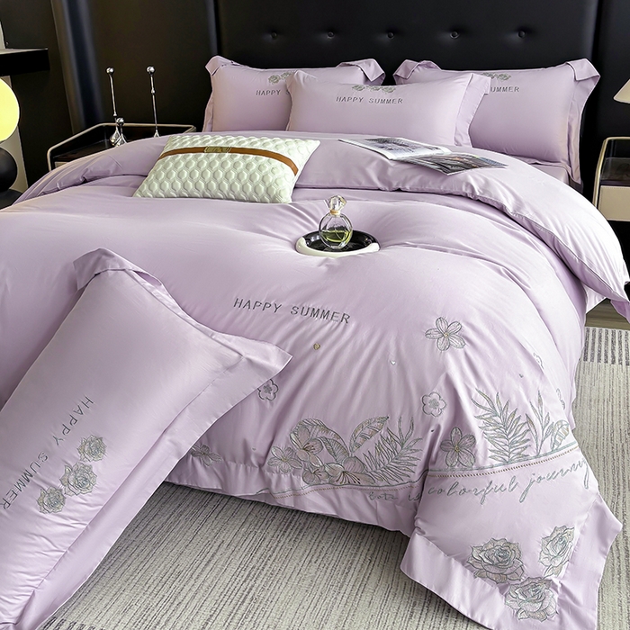 91家纺网 家纺一手货源 找家纺 （总）桃园 新款纯棉全棉长绒棉刺绣绣花高端礼盒四件套-卡尔系列