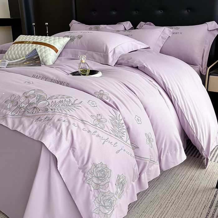 91家纺网 家纺一手货源 找家纺 （总）桃园 新款纯棉全棉长绒棉刺绣绣花高端礼盒四件套-卡尔系列