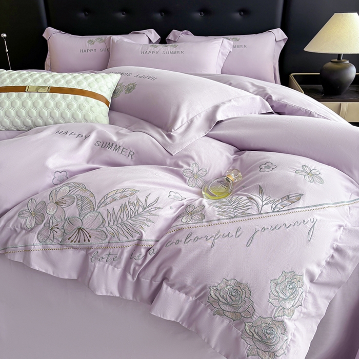 91家纺网 家纺一手货源 找家纺 （总）桃园 新款纯棉全棉长绒棉刺绣绣花高端礼盒四件套-卡尔系列