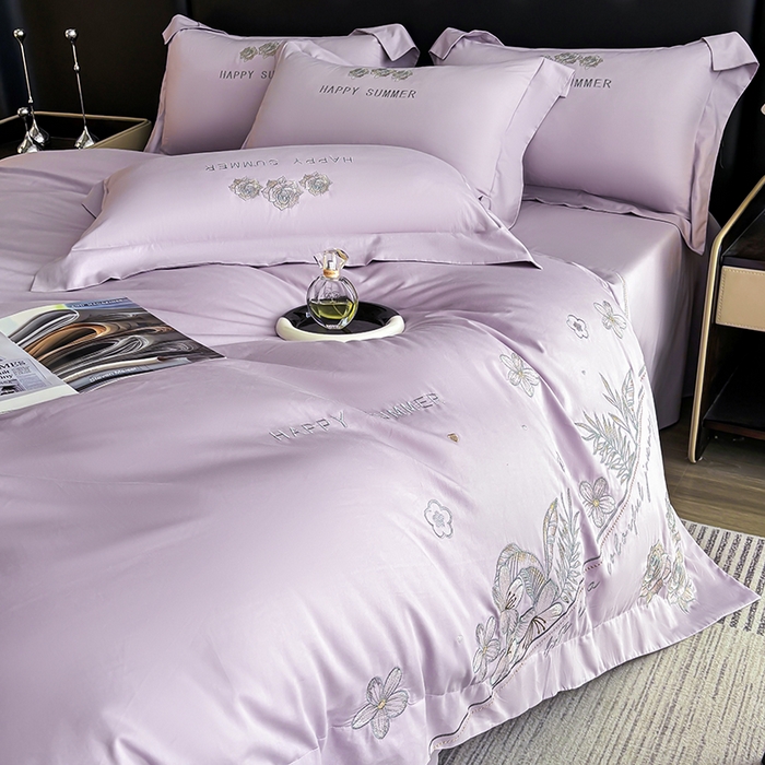 91家纺网 家纺一手货源 找家纺 （总）桃园 新款纯棉全棉长绒棉刺绣绣花高端礼盒四件套-卡尔系列