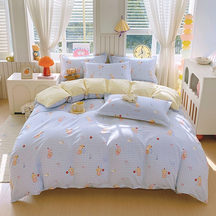 金丝兔 2026新款纯棉印花四件套系列 甜梦精灵-蓝