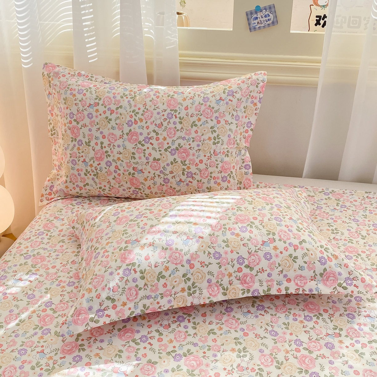 91家纺网 家纺一手货源 找家纺 花梦欣 2026新款全棉印花单品系列-单床单 花园芬芳