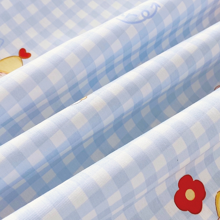 91家纺网 家纺一手货源 找家纺 金丝兔 2026新款纯棉印花四件套系列 甜梦精灵-蓝