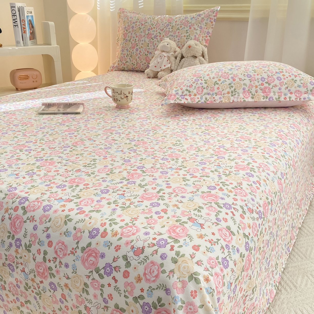 91家纺网 家纺一手货源 找家纺 花梦欣 2026新款全棉印花单品系列-单床单 花园芬芳