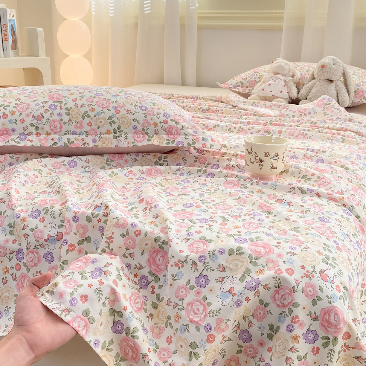 91家纺网 家纺一手货源 找家纺 花梦欣 2026新款全棉印花单品系列-单床单 花园芬芳