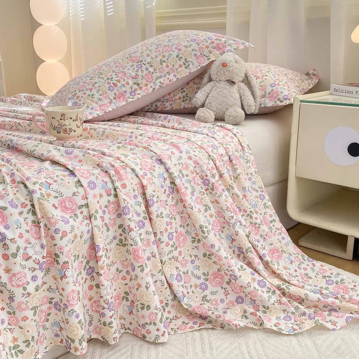 91家纺网 家纺一手货源 找家纺 花梦欣 2026新款全棉印花单品系列-单床单 花园芬芳