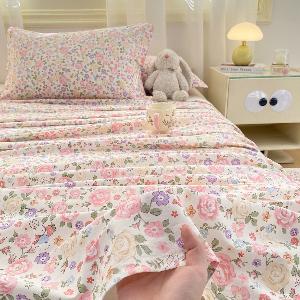 91家纺网 家纺一手货源 找家纺 花梦欣 2026新款全棉印花单品系列-单床单 花园芬芳