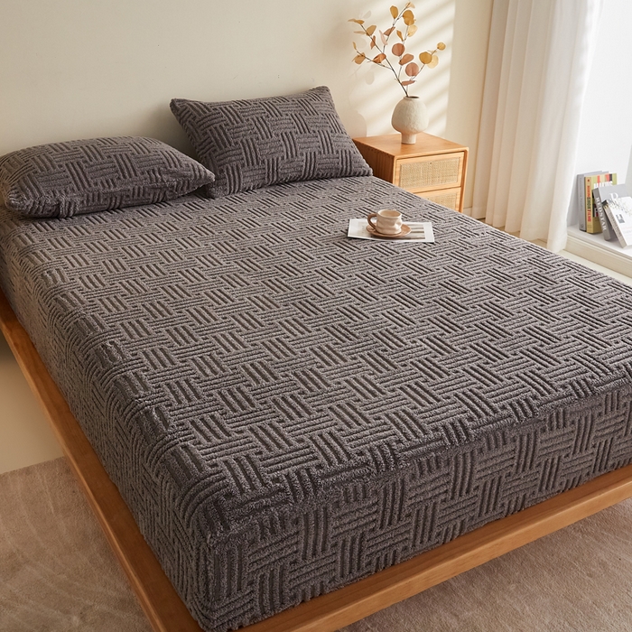 91家纺网 家纺一手货源 找家纺 （总）蓝冰家纺 2026新款提花塔芙绒床笠