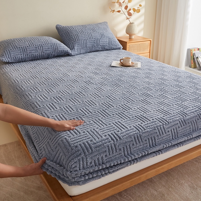 91家纺网 家纺一手货源 找家纺 （总）蓝冰家纺 2026新款提花塔芙绒床笠