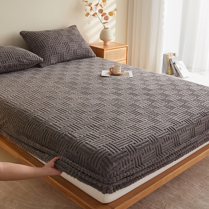 91家纺网 家纺一手货源 找家纺 （总）蓝冰家纺 2026新款提花塔芙绒床笠