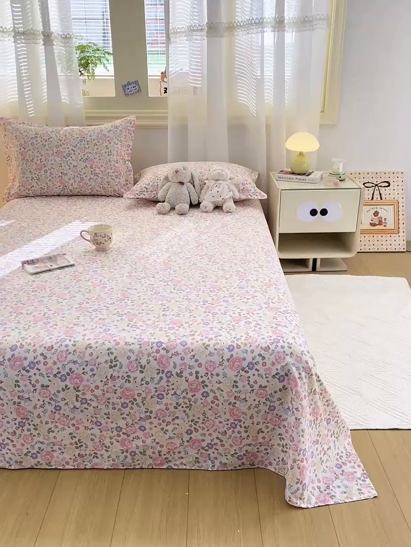 91家纺网 家纺一手货源 找家纺 花梦欣 2026新款全棉印花单品系列-单床单 花园芬芳