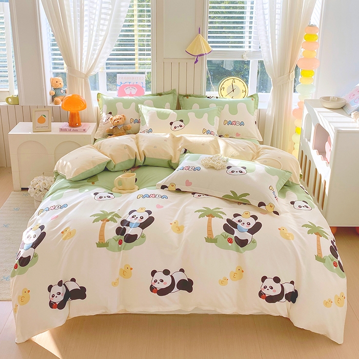 金丝兔 2026新款纯棉印花四件套系列 熊猫鸭鸭