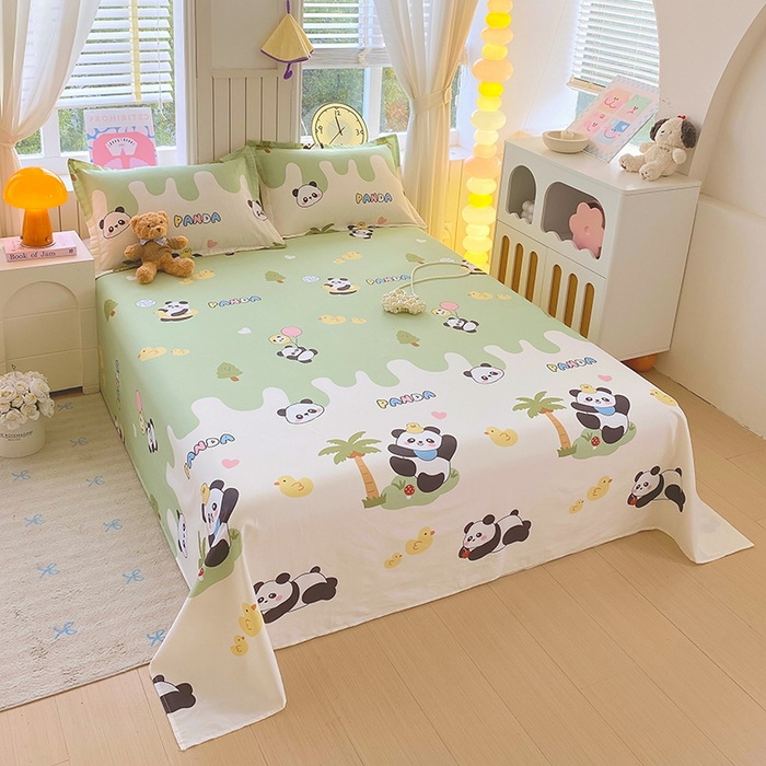 91家纺网 家纺一手货源 找家纺 金丝兔 2026新款纯棉印花四件套系列 熊猫鸭鸭