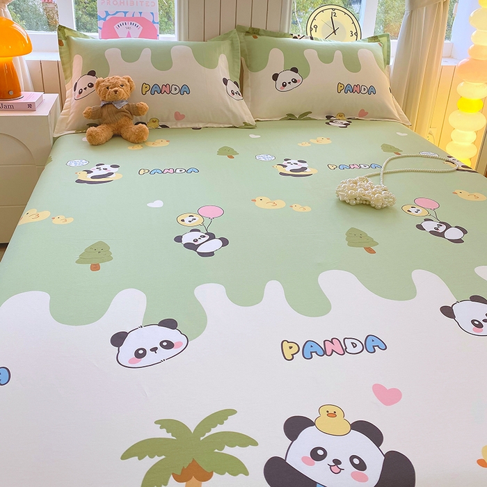 91家纺网 家纺一手货源 找家纺 金丝兔 2026新款纯棉印花四件套系列 熊猫鸭鸭