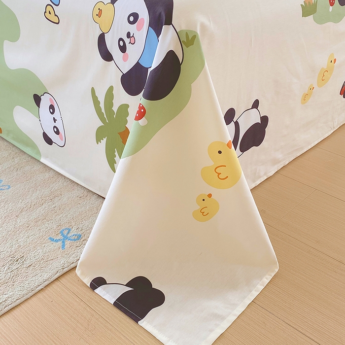 91家纺网 家纺一手货源 找家纺 金丝兔 2026新款纯棉印花四件套系列 熊猫鸭鸭