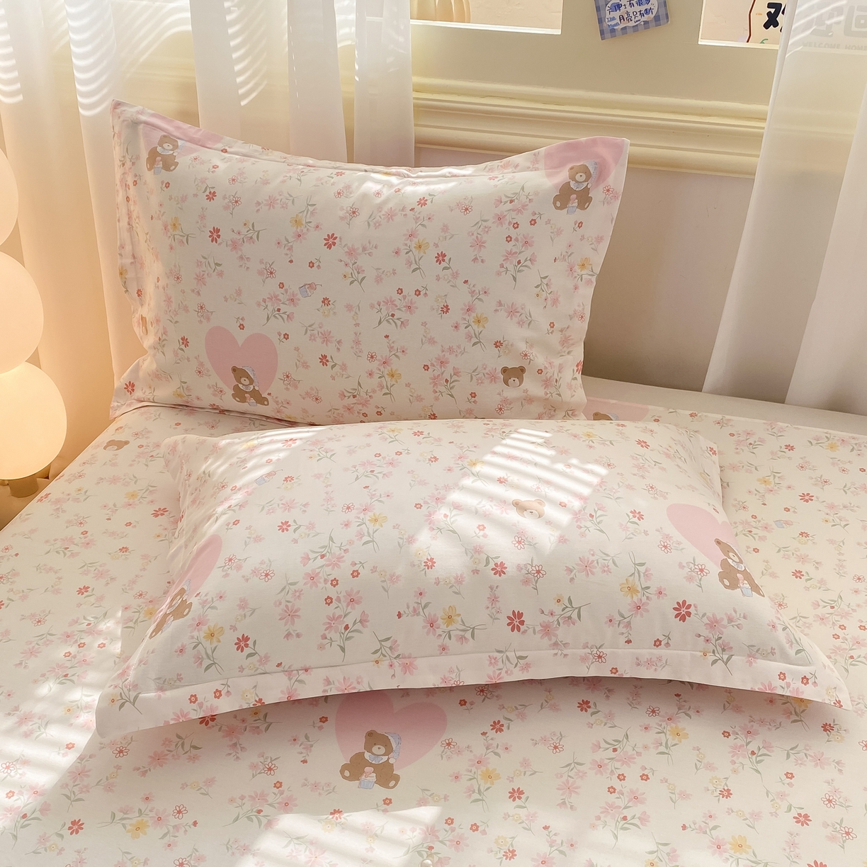 91家纺网 家纺一手货源 找家纺 花梦欣 2026新款全棉印花单品系列-单床单 旧书折痕粉