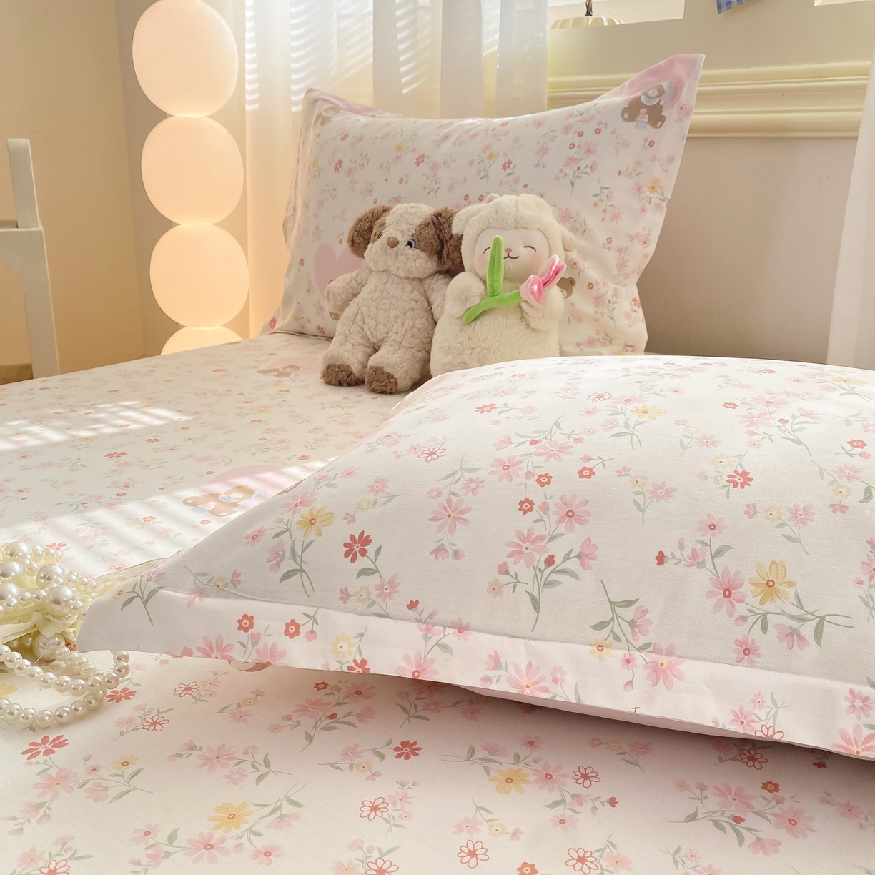 91家纺网 家纺一手货源 找家纺 花梦欣 2026新款全棉印花单品系列-单床单 旧书折痕粉