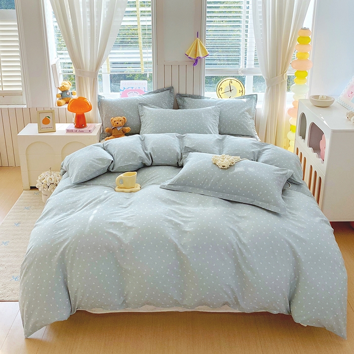 金丝兔 2026新款纯棉印花四件套系列 樱桃-蓝