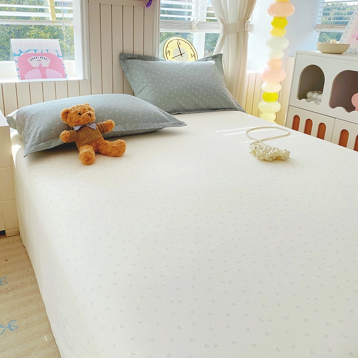 91家纺网 家纺一手货源 找家纺 金丝兔 2026新款纯棉印花四件套系列 樱桃-蓝