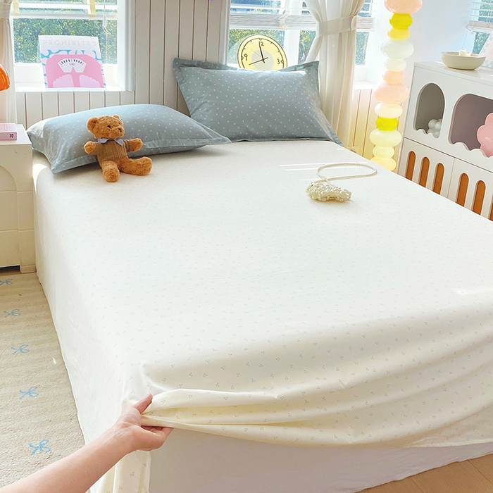 91家纺网 家纺一手货源 找家纺 金丝兔 2026新款纯棉印花四件套系列 樱桃-蓝