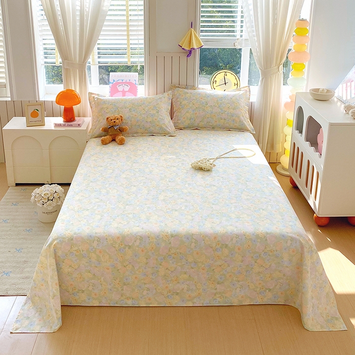 91家纺网 家纺一手货源 找家纺 金丝兔 2026新款纯棉印花四件套系列 栀子花语