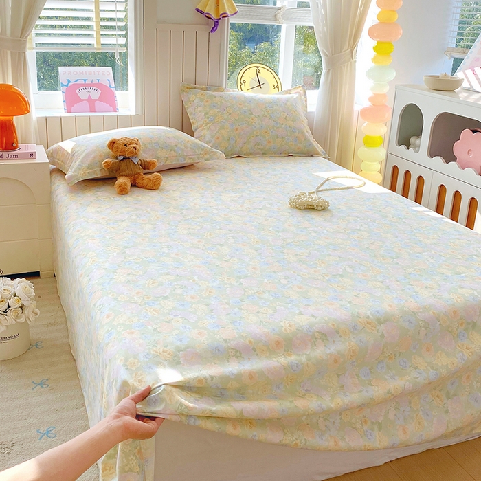 91家纺网 家纺一手货源 找家纺 金丝兔 2026新款纯棉印花四件套系列 栀子花语