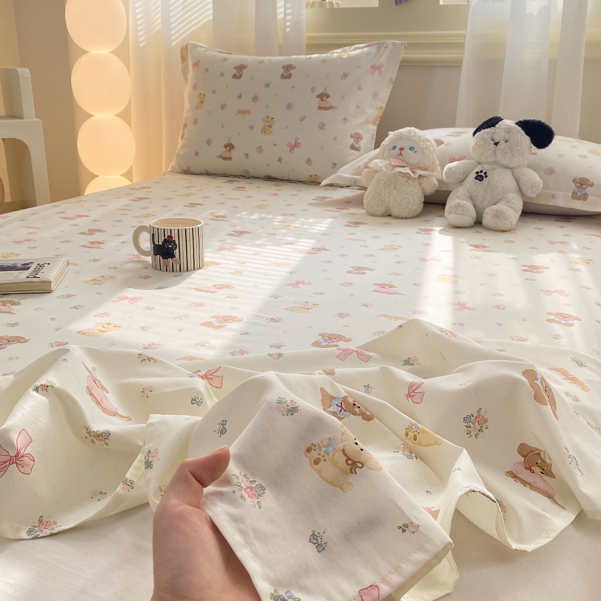 91家纺网 家纺一手货源 找家纺 花梦欣 2026新款全棉印花单品系列-单床单 酷卡小狗