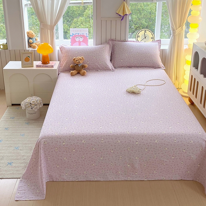 91家纺网 家纺一手货源 找家纺 金丝兔 2026新款纯棉印花四件套系列 紫苏