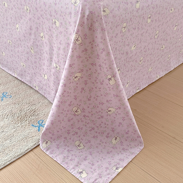 91家纺网 家纺一手货源 找家纺 金丝兔 2026新款纯棉印花四件套系列 紫苏