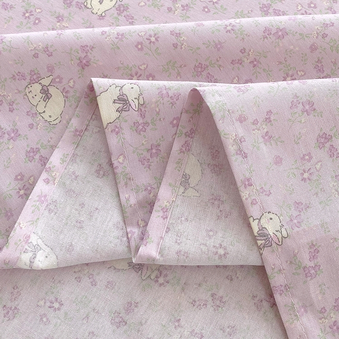 91家纺网 家纺一手货源 找家纺 金丝兔 2026新款纯棉印花四件套系列 紫苏