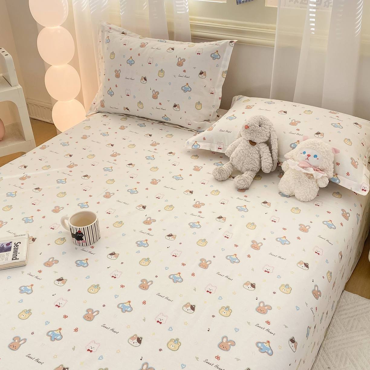 91家纺网 家纺一手货源 找家纺 花梦欣 2026新款全棉印花单品系列-单床单 萌宠国度