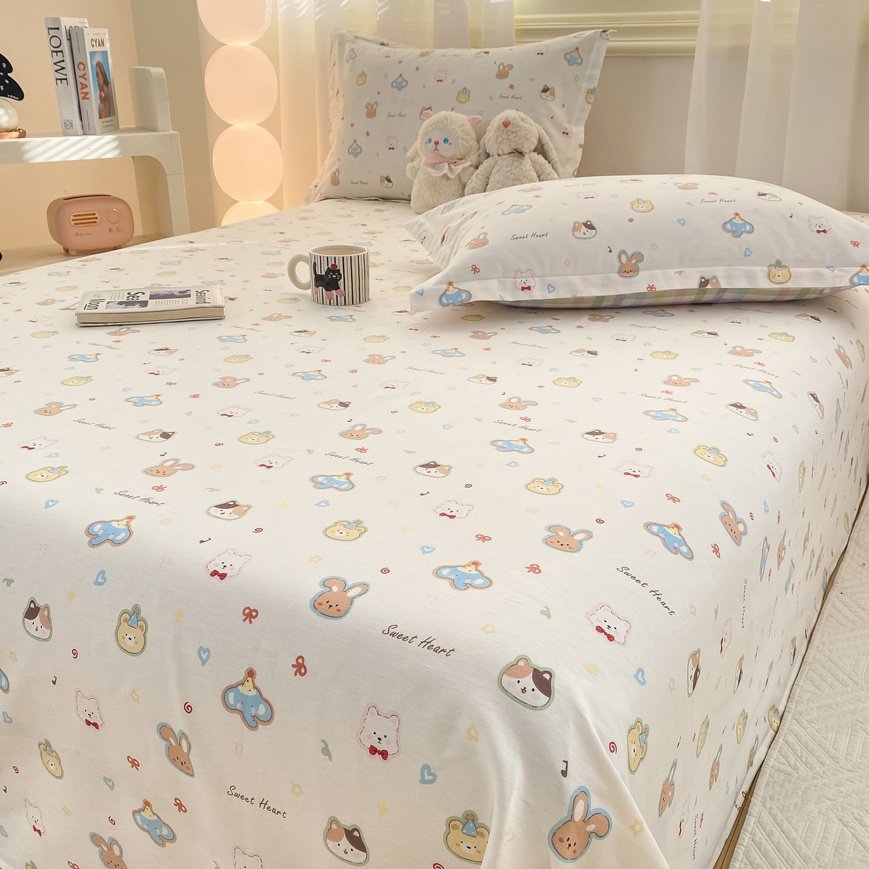 91家纺网 家纺一手货源 找家纺 花梦欣 2026新款全棉印花单品系列-单床单 萌宠国度