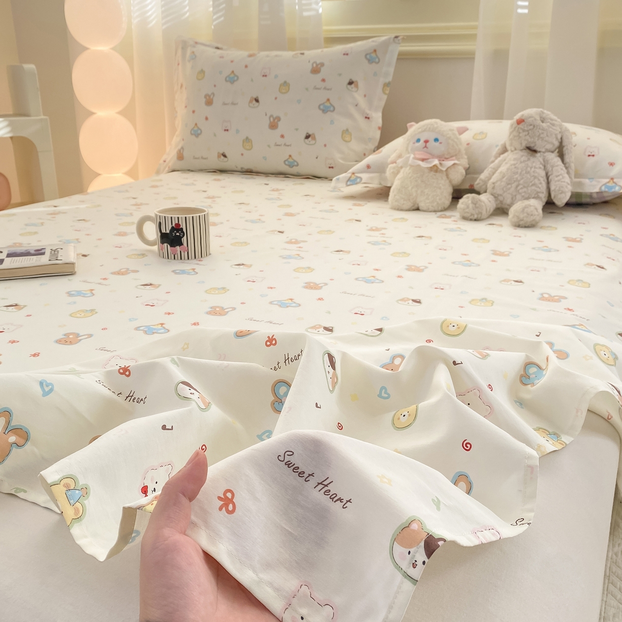 91家纺网 家纺一手货源 找家纺 花梦欣 2026新款全棉印花单品系列-单床单 萌宠国度