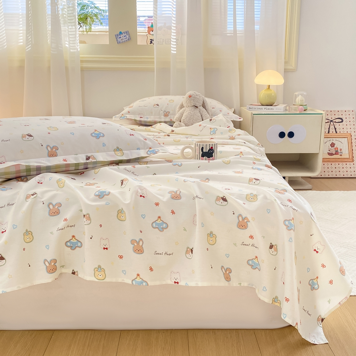 91家纺网 家纺一手货源 找家纺 花梦欣 2026新款全棉印花单品系列-单床单 萌宠国度