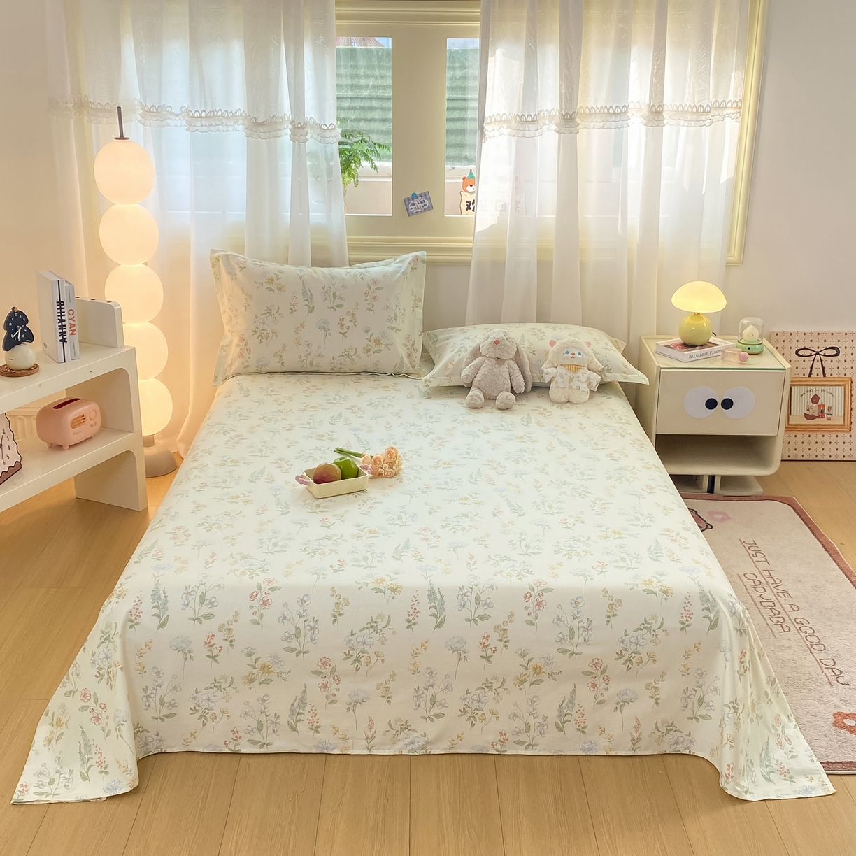 91家纺网 家纺一手货源 找家纺 花梦欣 2026新款全棉印花单品系列-单床单 暖樱之舞