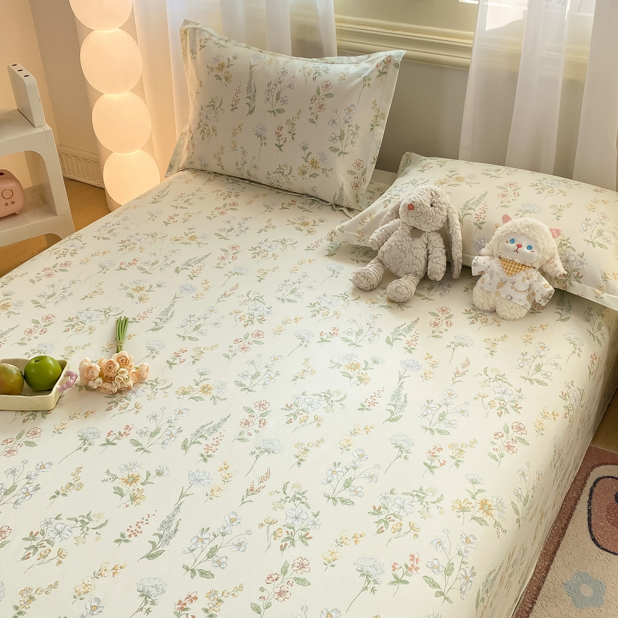 91家纺网 家纺一手货源 找家纺 花梦欣 2026新款全棉印花单品系列-单床单 暖樱之舞